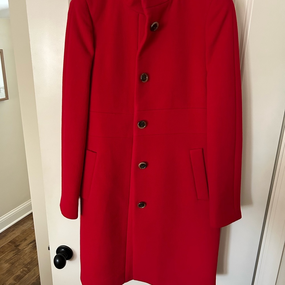 Jcrew wool tie waist coat - red size 6 - Picture 6 of 11